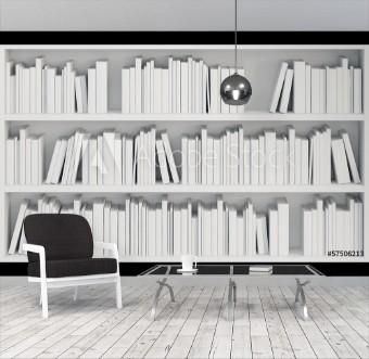 Picture of Bookcase with white books